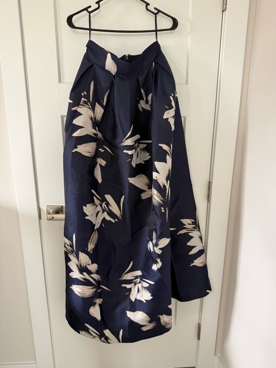 Eliza J Dresses & Skirts - Eliza J Navy Skirt with Cream Floral Print